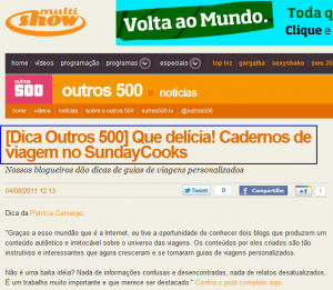 [Dica Outros 500] Que delícia! Cadernos de viagem no SundayCooks