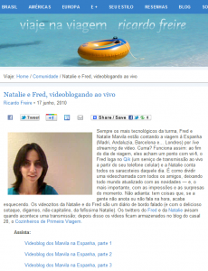 Natalie e Fred, videoblogando ao vivo Natalie e Fred, videoblogando ao vivo