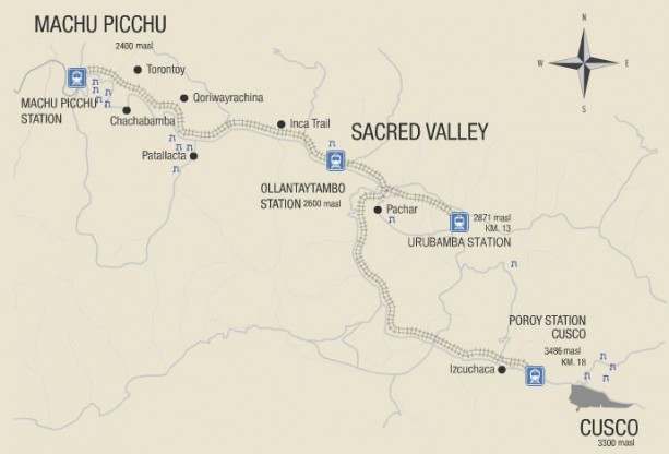 Como ir para Machu Picchu - Mapa das linhas da Peru Rail