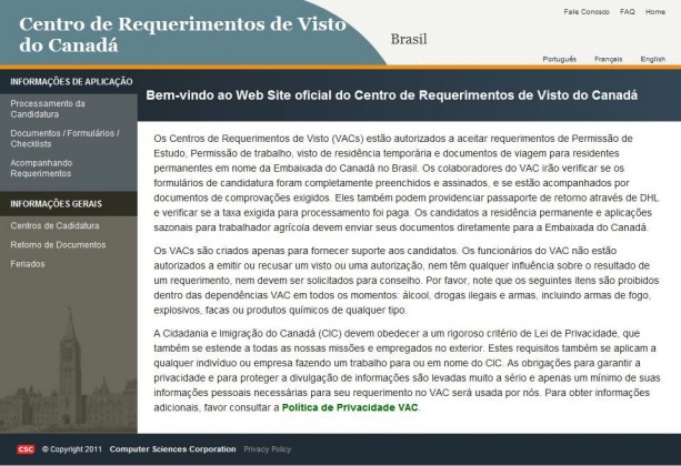como tirar o visto canadense - VAC