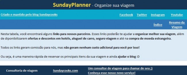 Planilha de gastos de viagem SundayPlanner - 3