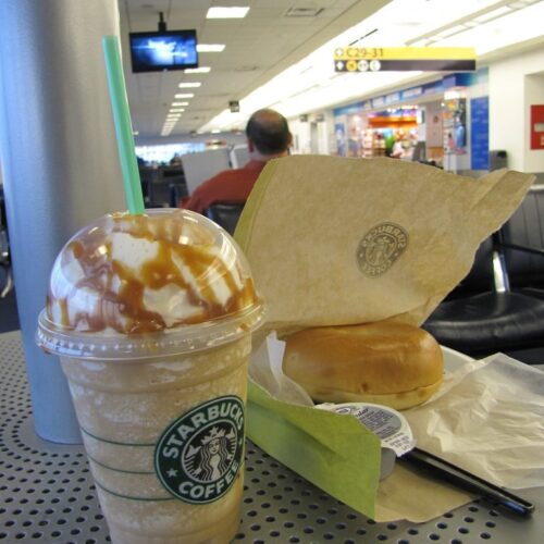 Texas aeroporto houston starbucks bagel cafe coffee
