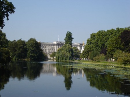 vista do jardim do Palácio de Buckingham