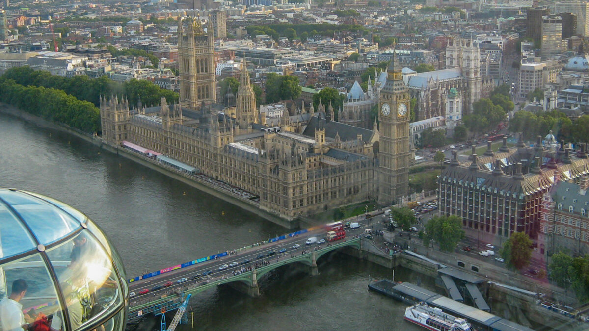 Vista do alto da london eye