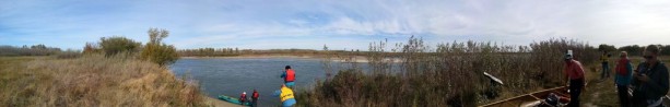 CanoeSki - Panorâmica do ponto de partida no rio Saskatoon