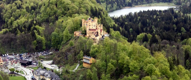 Castelos da Alemanha - Vista aérea do Castelo Hohen Schwangau
