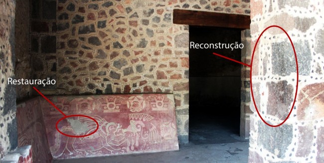 Teotihuacán - reconstrução, restauro e original