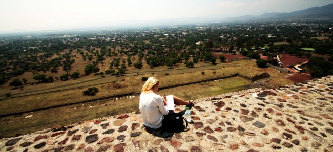 Teotihuacán - Pintando a paisagem