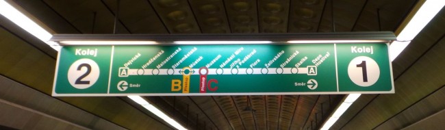 Como usar o metrô de Praga - Mapa do metrô na estação