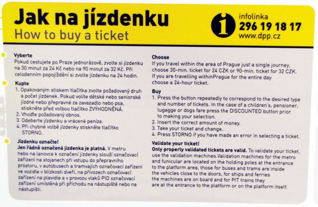 Como usar o metrô de Praga - Instruções de compra dos passes