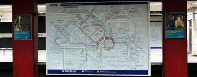 Metrô de Frankfurt - Mapa de todas as linhas do metrô