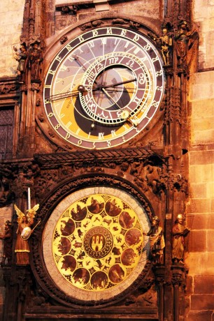 Relógio Astronômico de Praga - Detalhe de noite