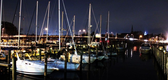 O que fazer em Annapolis - Marina de noite