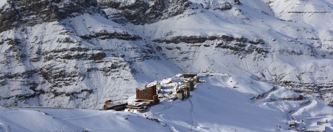 Guia de Valle Nevado - Complexo do resort no meio da montanha
