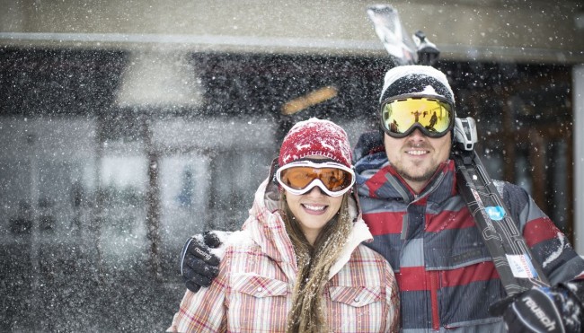 Guia de Valle Nevado - casal na neve