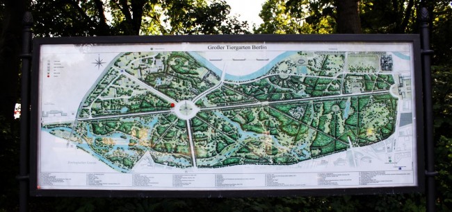 Tiergarten de Berlim - mapa