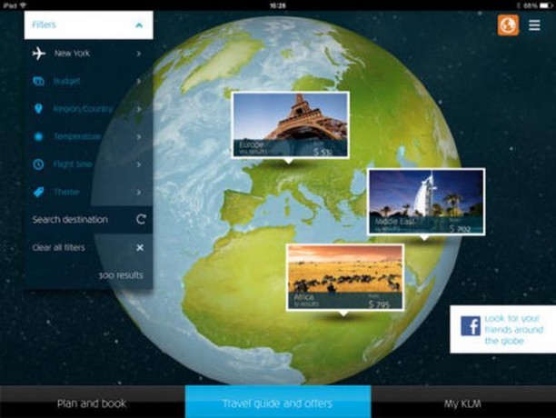 Dicas KLM Viagem - app ipad