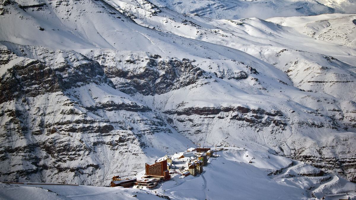 vista aérea do Hotel Valle Nevado